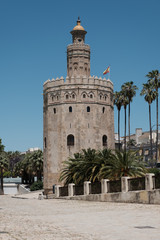 Fototapeta na wymiar Torre del Oro in Sevilla, Spanien