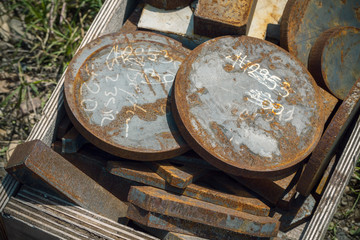 scarp metal on a pile