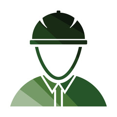 Icon of construction worker head in helmet
