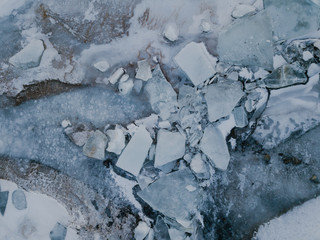 Frozen lake in Iceland