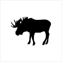 Elk on white background. Vector illustration.