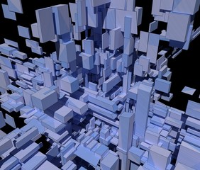 幾何学模様のブロックの背景素材
