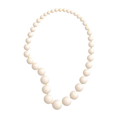 Pearl jewelry mockup. Realistic illustration of pearl jewelry vector mockup for web design isolated on white background