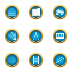 Repair of building icons set. Flat set of 9 repair of building vector icons for web isolated on white background