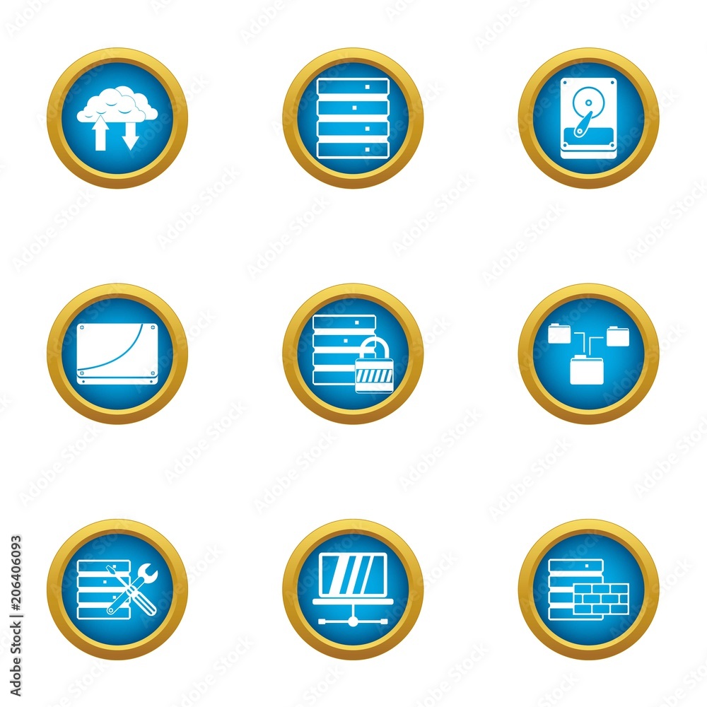 Poster upload date icons set. flat set of 9 upload date vector icons for web isolated on white background