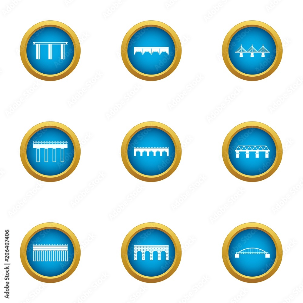 Aufkleber overpass icons set. flat set of 9 overpass vector icons for web isolated on white background