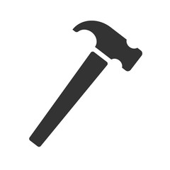 Carpenter hammer tool icon. Vector illustration in flat style