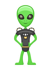 Green alien cartoon character