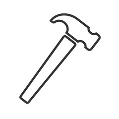 Carpenter hammer tool icon. Vector illustration in flat style
