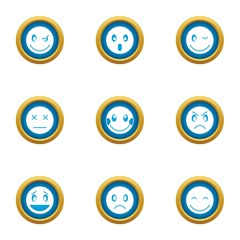 Emotional bond icons set. Flat set of 9 emotional bond vector icons for web isolated on white background