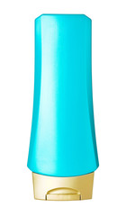 Plastic jars of cosmetics on a white background. Clipping path