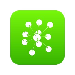 Cresols molecule icon green vector isolated on white background