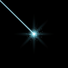 Abstract laser beams, aqua color
