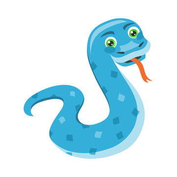 Cute blue snake character