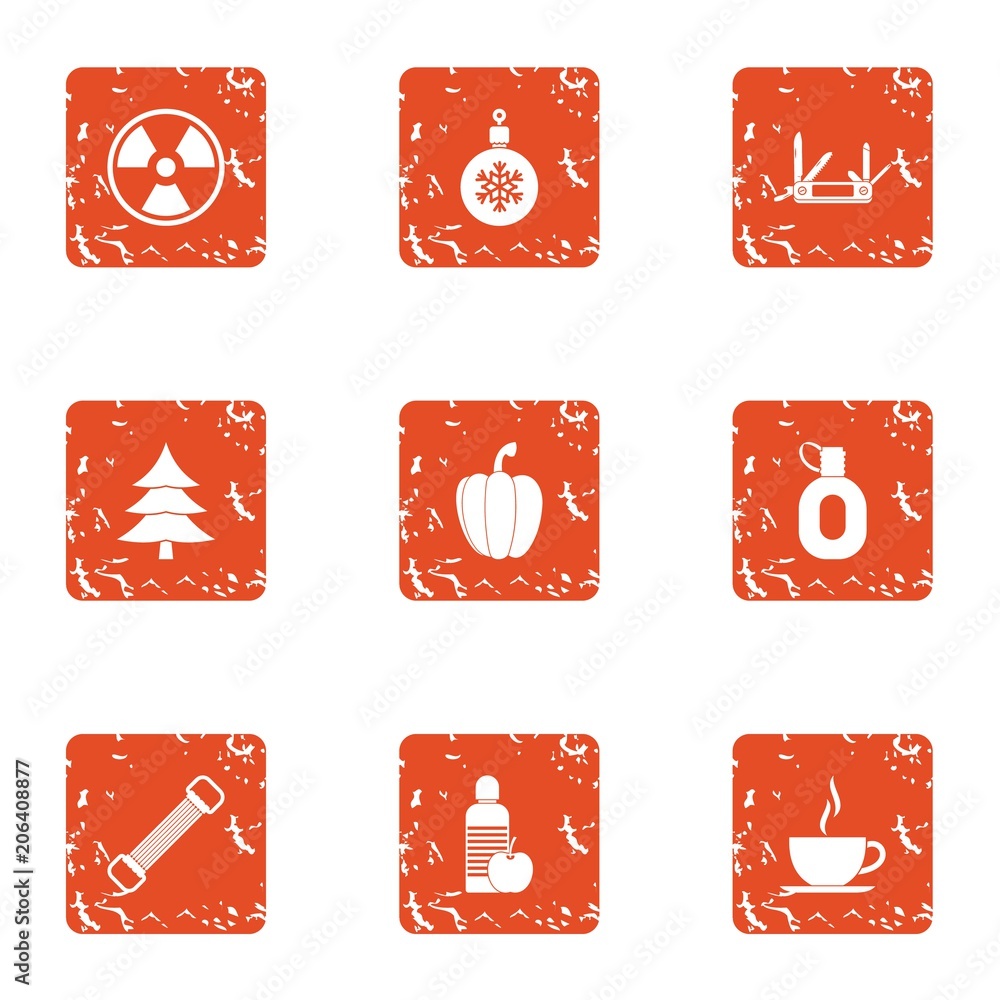 Poster purifying icons set. grunge set of 9 purifying vector icons for web isolated on white background