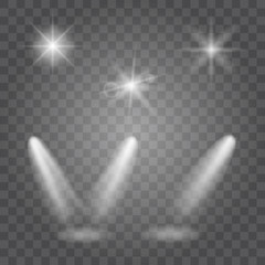 Vector set of lights isolated on transparent background.