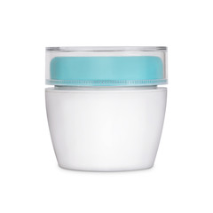 3D model white plastic jar for cream or shampoo isolated on white background