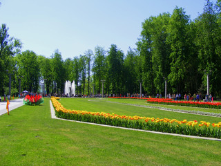 Alley in the Victory park, Minsk, Belarus