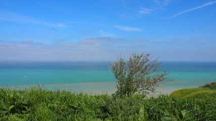 Normandie, Steilküste: Aussicht aufs Meer