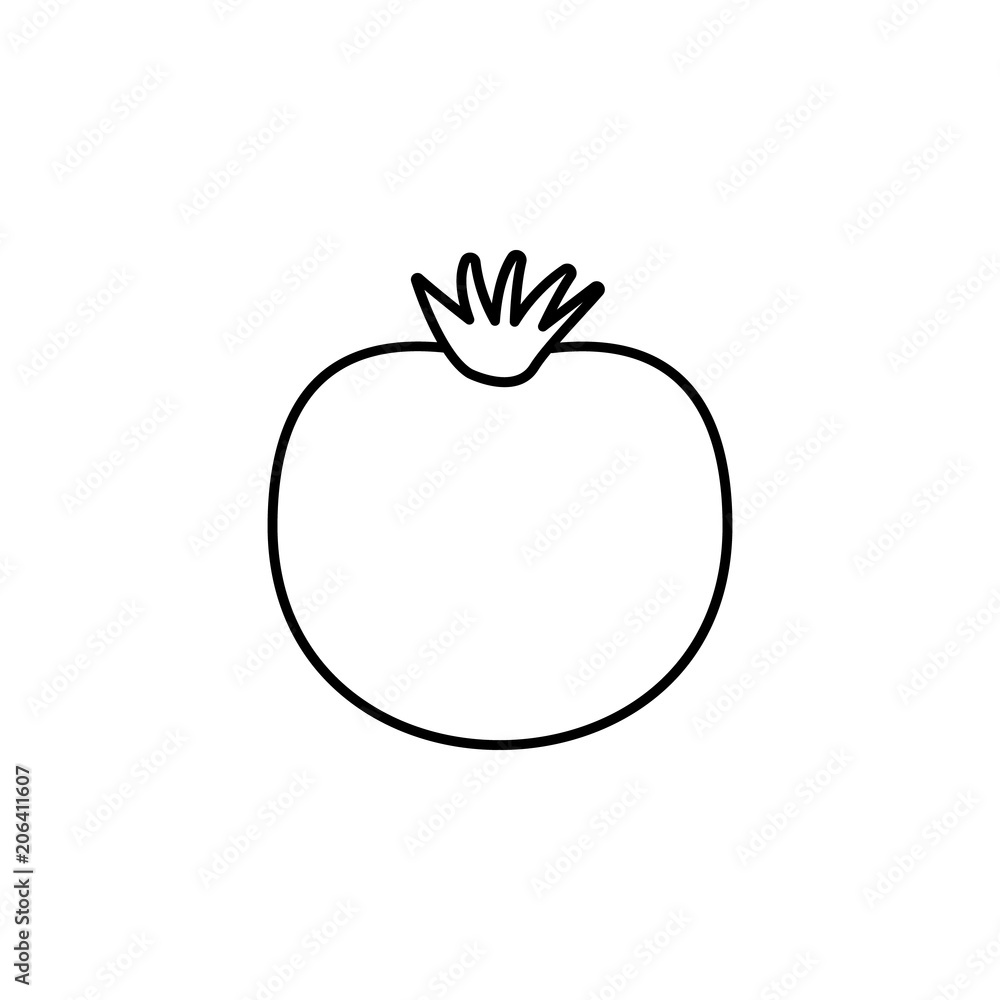 Poster a tomato line icon. element of fruits and vegetables for mobile concept and web apps. thin line a to