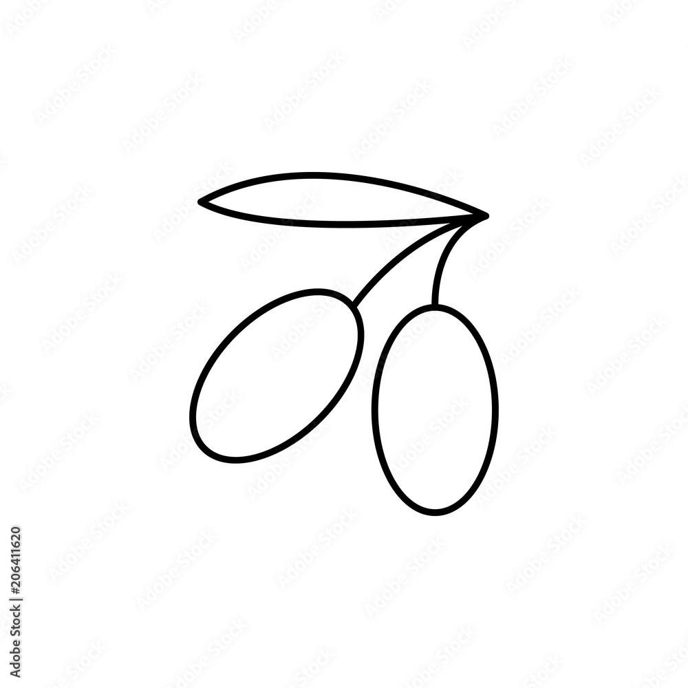 Poster olives line icon. element of fruits and vegetables for mobile concept and web apps. thin line olives