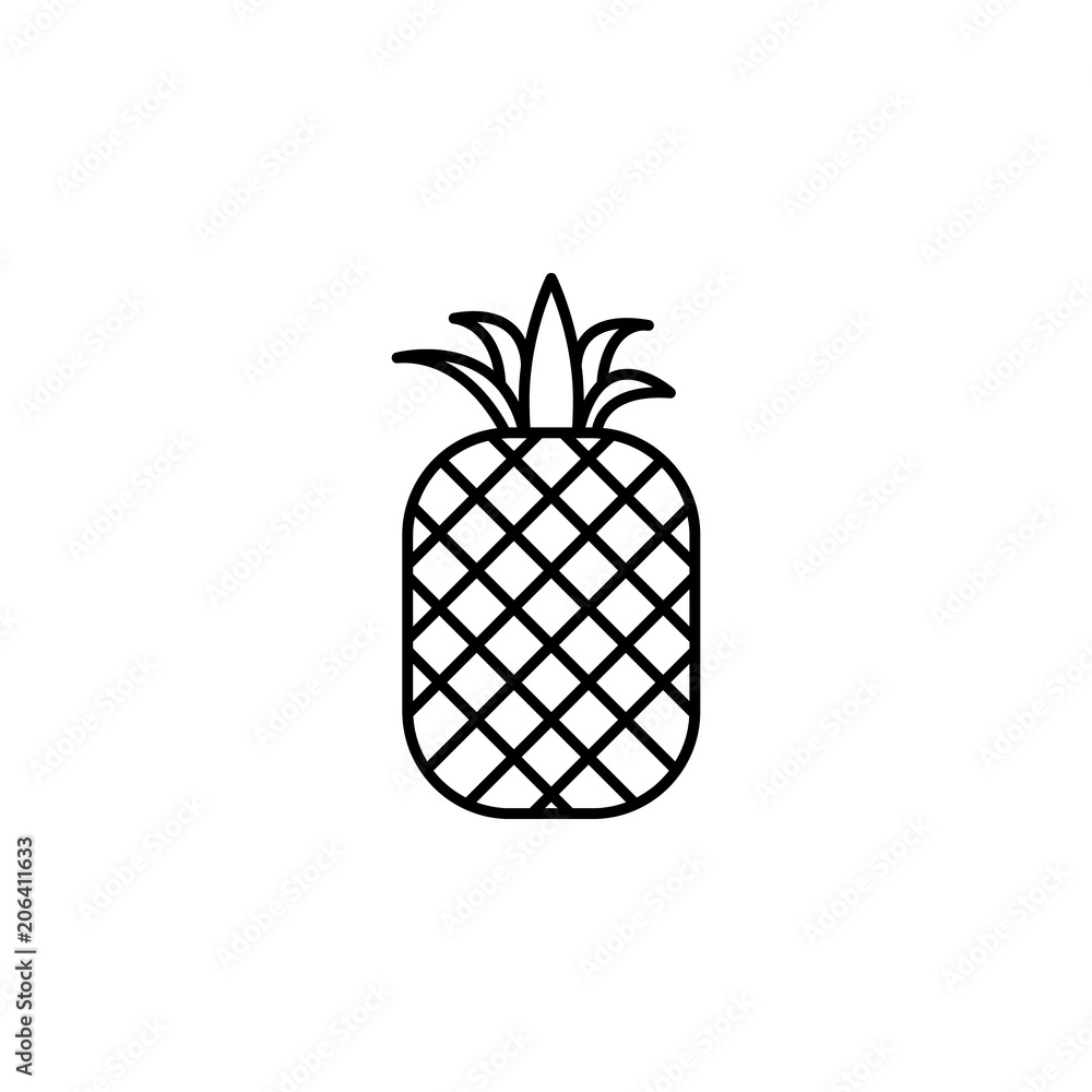 Poster a pineapple line icon. element of fruits and vegetables for mobile concept and web apps. thin line a