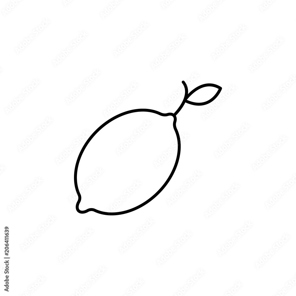 Poster lemon line icon. element of fruits and vegetables for mobile concept and web apps. thin line lemon i