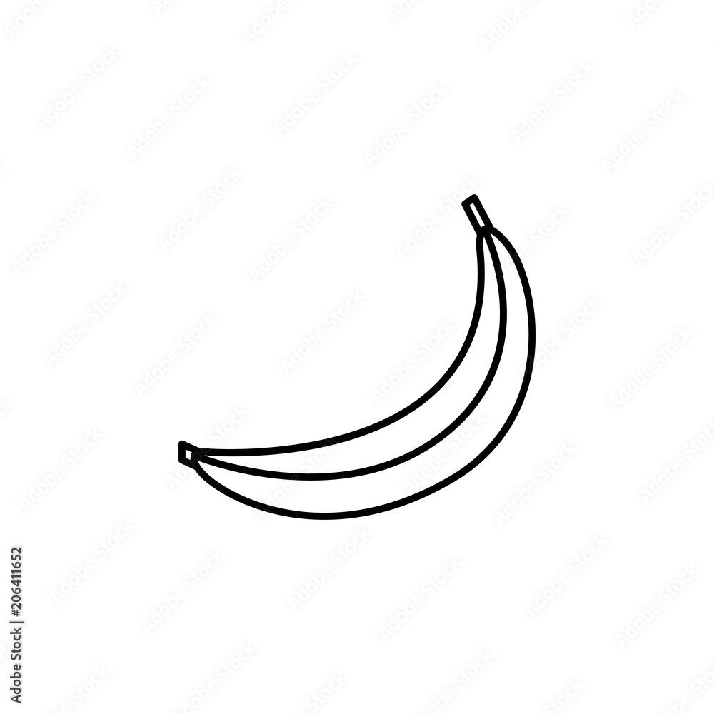 Poster banana line icon. element of fruits and vegetables for mobile concept and web apps. thin line banana