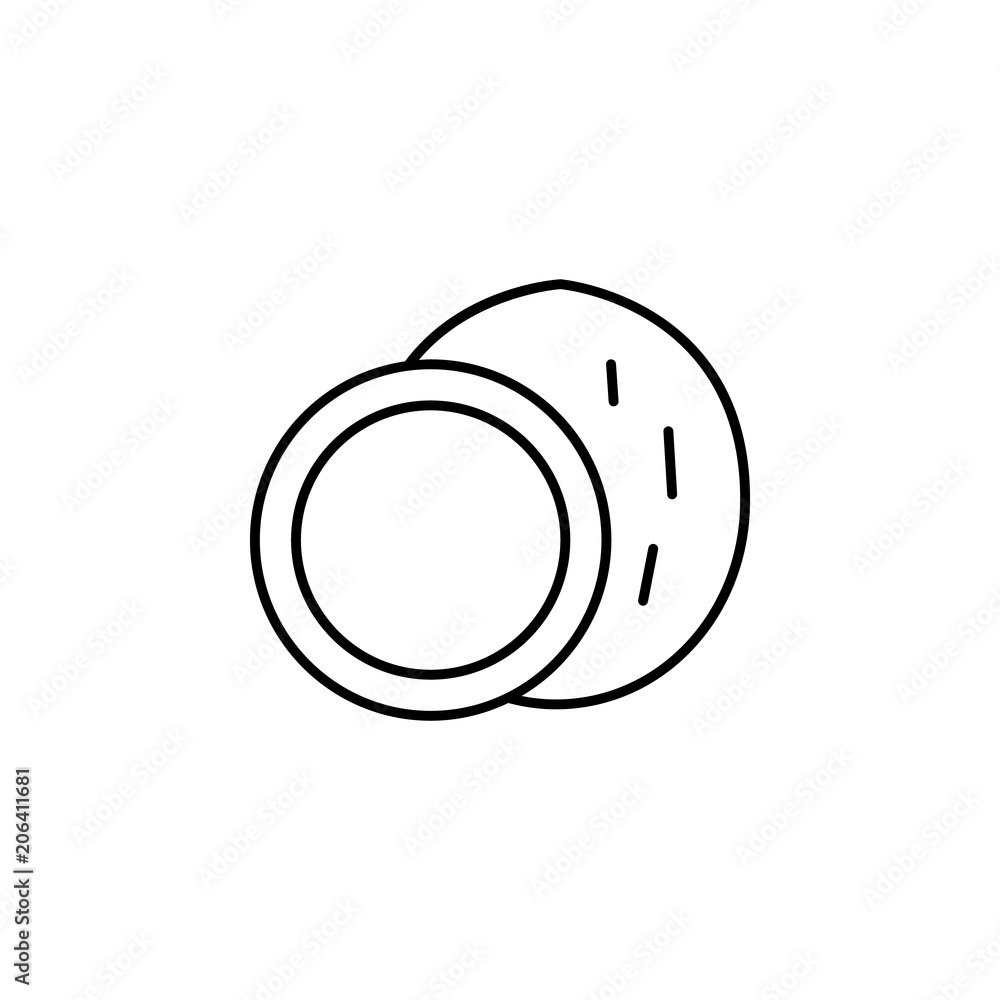 Poster coconut line icon. element of fruits and vegetables for mobile concept and web apps. thin line cocon