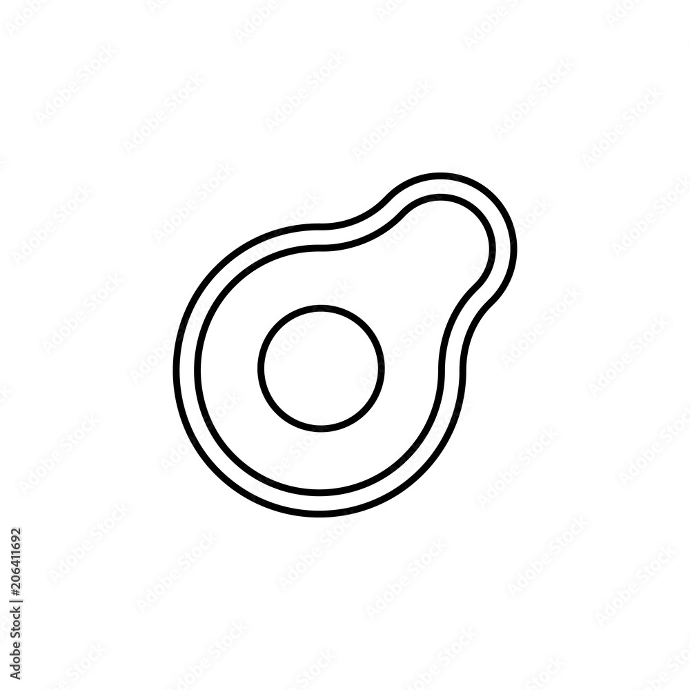 Poster avocado line icon. element of fruits and vegetables for mobile concept and web apps. thin line avoca