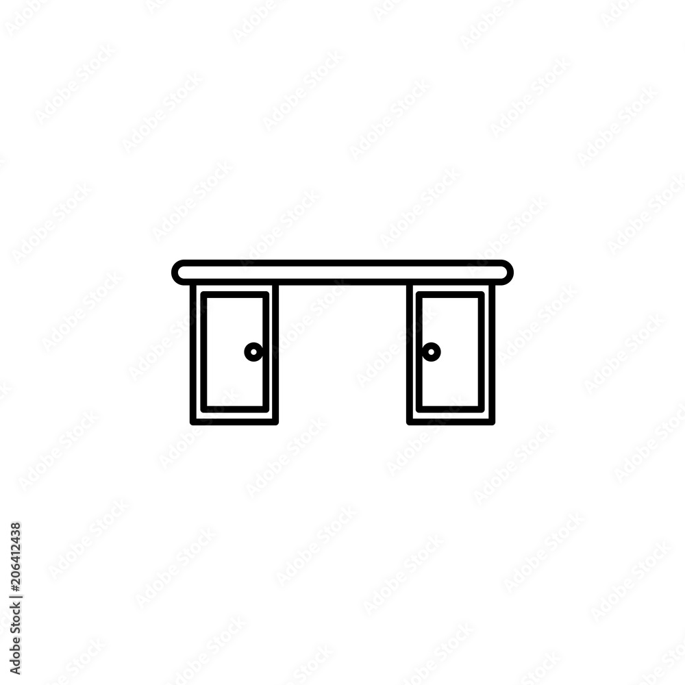 Poster desktop line icon. element of household icon for mobile concept and web apps. thin line desktop icon