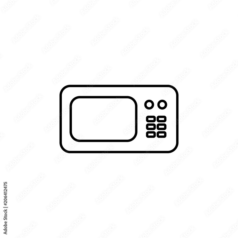 Poster microwave line icon. element of household icon for mobile concept and web apps. thin line microwave 