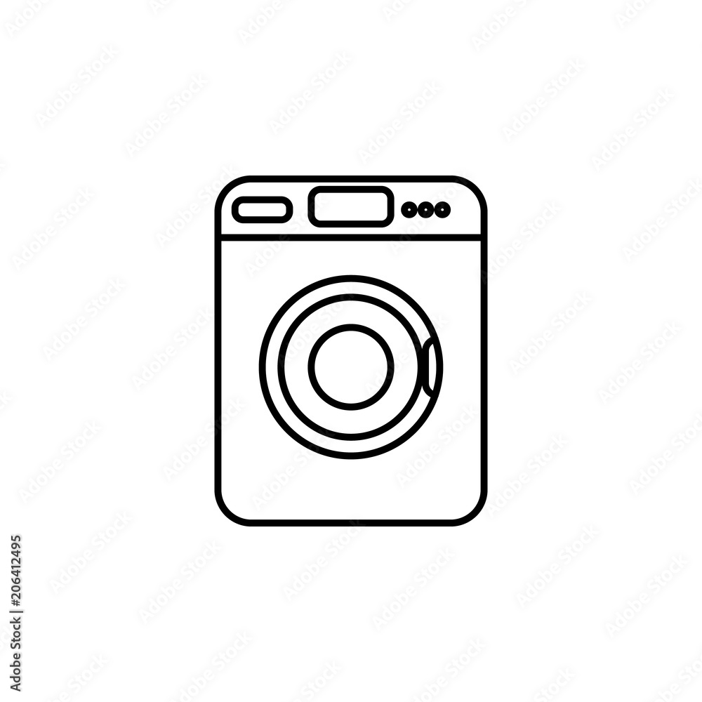 Poster washing machine line icon. element of household icon for mobile concept and web apps. thin line wash