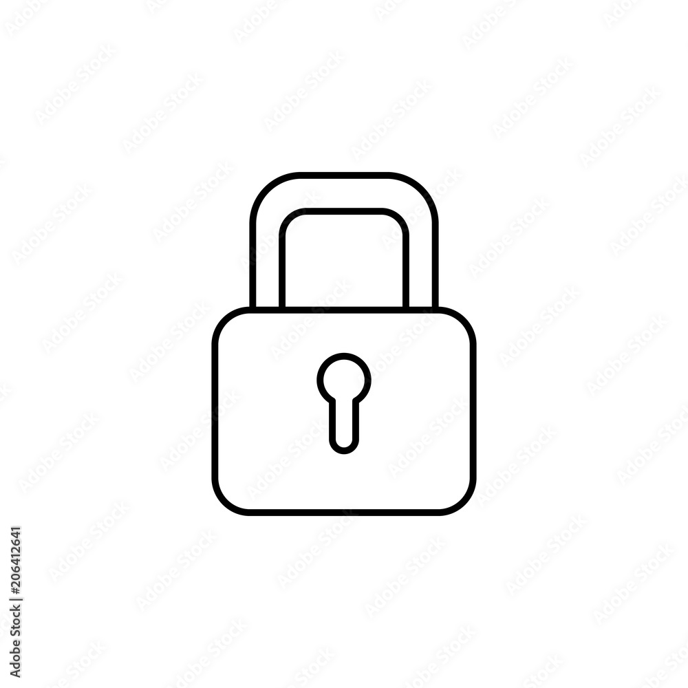 Poster lock line icon. element of household icon for mobile concept and web apps. thin line lock icon can b
