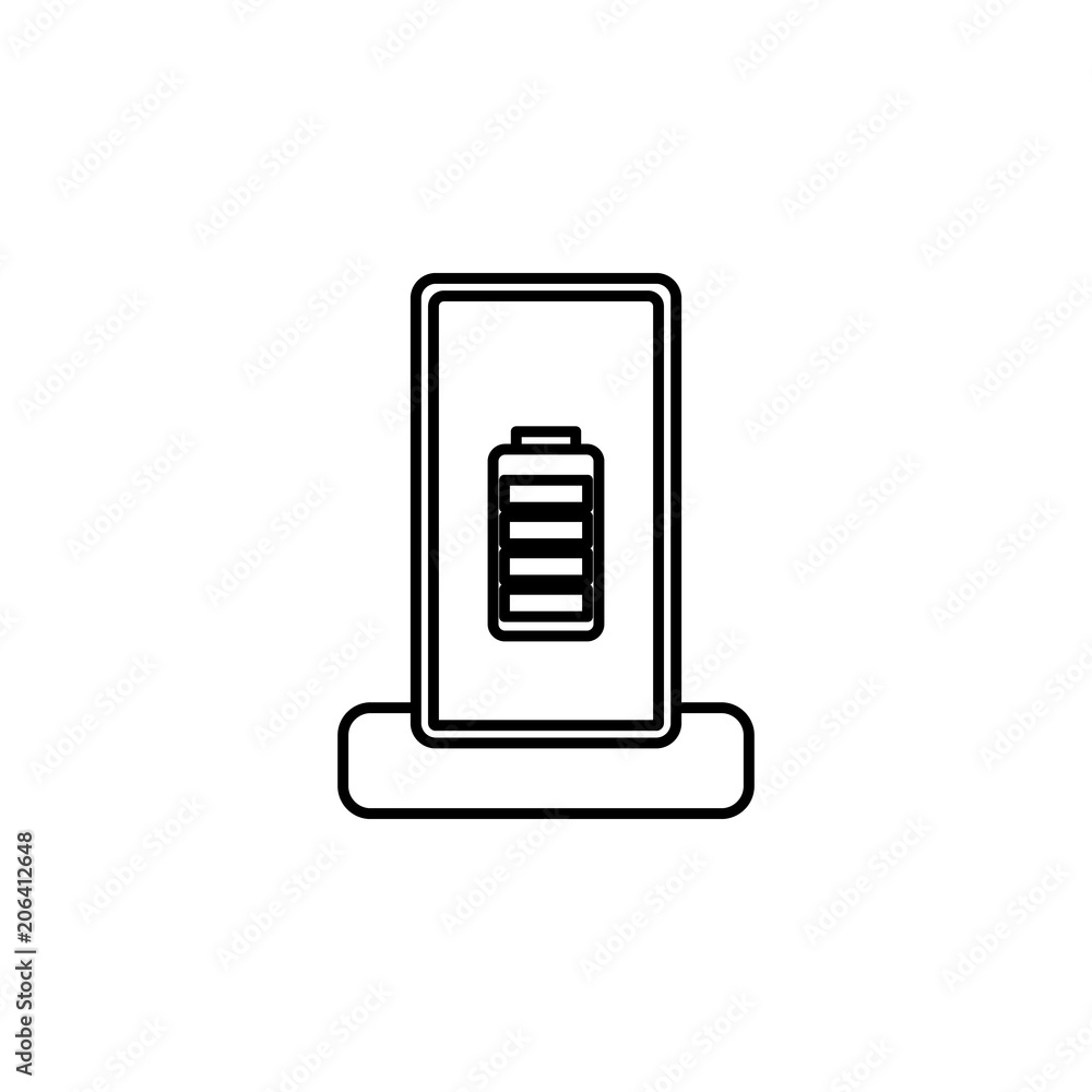 Poster mobile phone charging line icon. element of household icon for mobile concept and web apps. thin lin