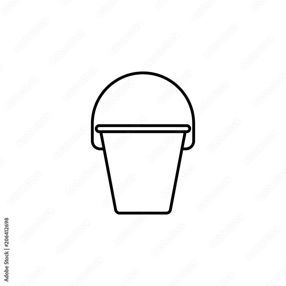 Poster bucket line icon. element of household icon for mobile concept and web apps. thin line bucket icon c