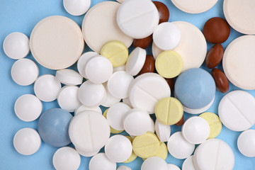 different medicine pills and tablets
