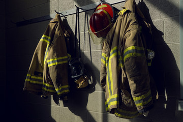 Firefighter protection clothes and fire truck