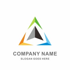 Geometric Infinity Triangle Space Cube Motif Pattern Interior Architecture Business Company Stock Vector Logo Design Template