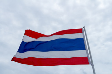 Fototapeta na wymiar flag thailand sky cloud background