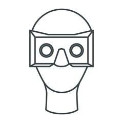 user with reality virtual mask technology vector illustration design