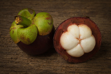 mangosteen on old wood