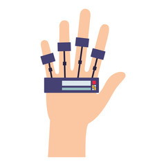 virtual reality glove technology vector illustration design