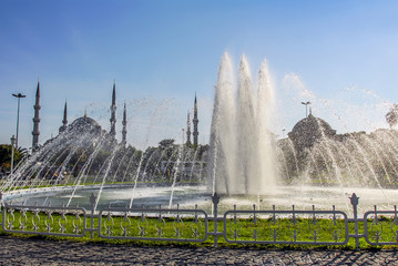 Istanbul, Turkey, 3 April 2008: The Sultan Ahmed Mosque is an Ottoman mosque in the Fatih district...