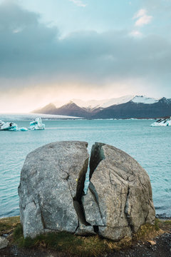 Amazing landscape of cold sea