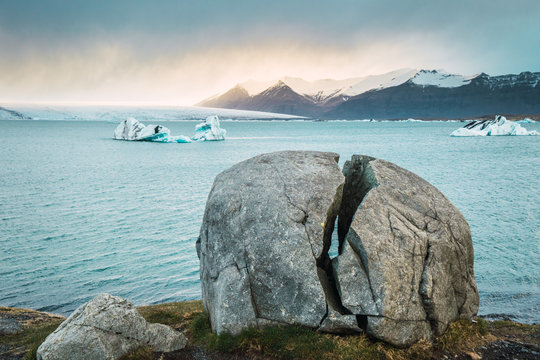 Amazing landscape of cold sea