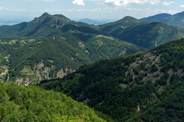 Naklejka premium Amazing landscape of Green Hills near Krastova gora (Cross Forest) in Rhodope Mountains, Plovdiv region, Bulgaria