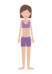 beautiful woman with swimsuit avatar character vector illustration design