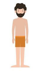 young man beard with swimsuit avatar character vector illustration design