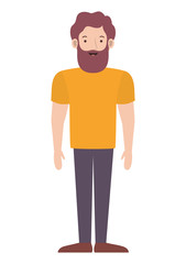 young man with beard avatar character vector illustration design